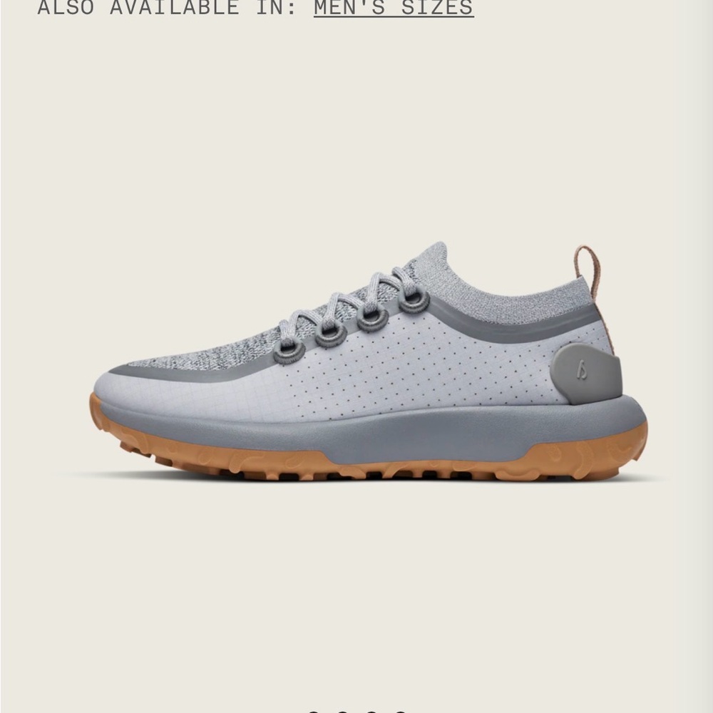 allbirds Light Gray Knit Running Sneakers with Gum Accent